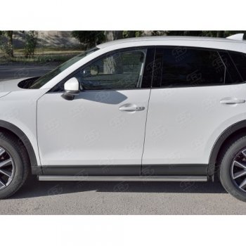 18 799 р. Защита порогов из круглой трубы диаметром 63 мм SLITKOFF v2 Mazda CX-5 KF (2016-2025)  с доставкой в г. Воронеж. Увеличить фотографию 2