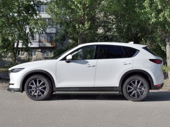18 799 р. Защита порогов из круглой трубы диаметром 63 мм SLITKOFF v2 Mazda CX-5 KF (2016-2025)  с доставкой в г. Воронеж. Увеличить фотографию 3