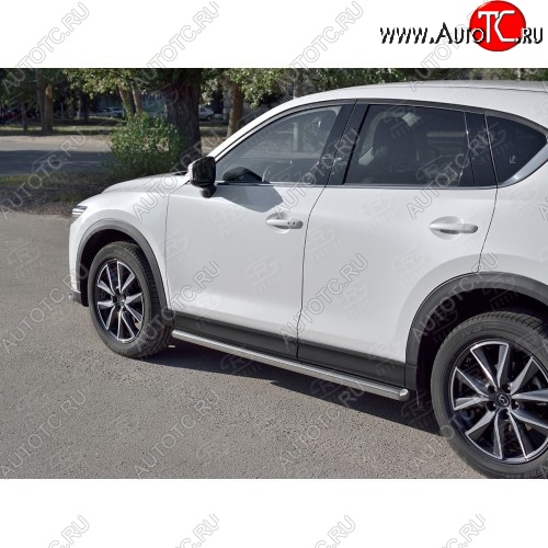 19 999 р. Защита порогов из круглой трубы диаметром 63 мм SLITKOFF v3  Mazda CX-5  KF (2016-2025)  с доставкой в г. Воронеж