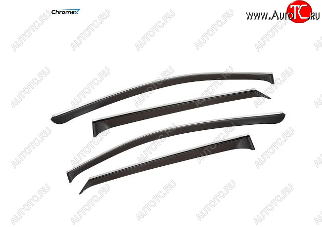 3 999 р. Дефлекторы окон с хромированым молдингом CHROMEX Mazda CX-5 KF (2016-2025)  с доставкой в г. Воронеж
