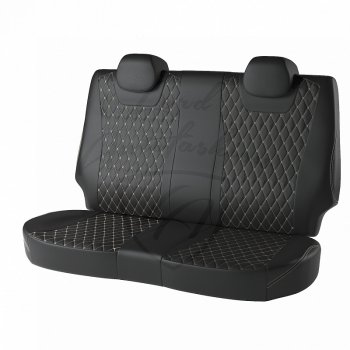 19 999 р. Чехлы для сидений Lord Autofashion Байрон (экокожа)  Mazda CX-5  KF (2016-2025) (Чёрный, вставка чёрная, строчка бежевая)  с доставкой в г. Воронеж. Увеличить фотографию 2