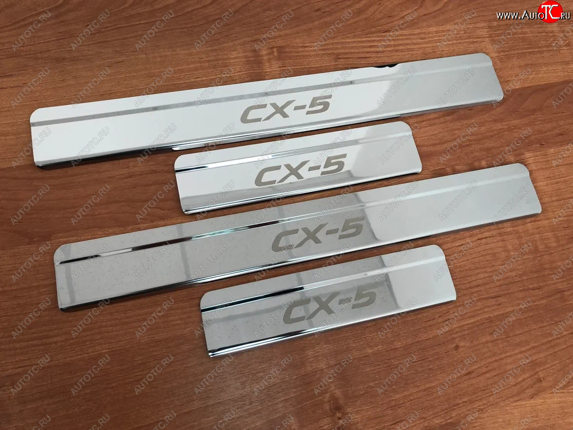 2 199 р. Накладки порожков салона INOX  Mazda CX-5  KF (2016-2025) (Нержавеющая сталь)  с доставкой в г. Воронеж