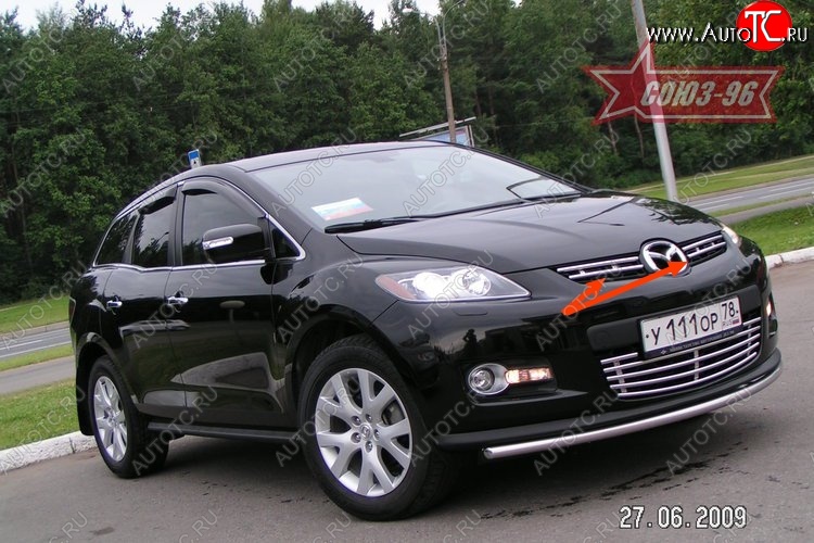 6 974 р. Декоративные элементы решетки радиатора Souz-96 (d16) Mazda CX-7 ER дорестайлинг (2006-2010)  с доставкой в г. Воронеж