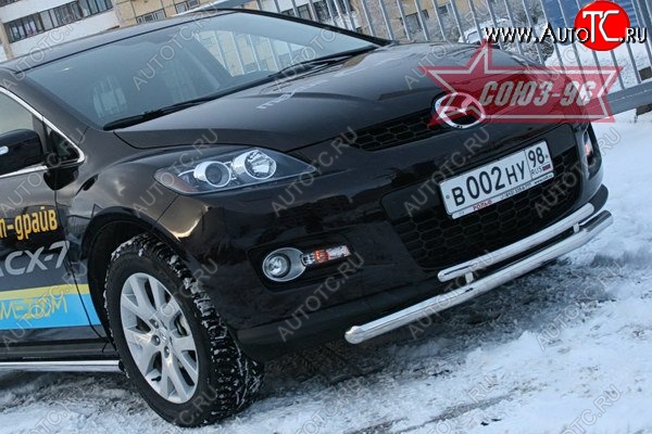 16 064 р. Защита переднего бампера двойная Souz-96 (d460/42) Mazda CX-7 ER дорестайлинг (2006-2010)  с доставкой в г. Воронеж