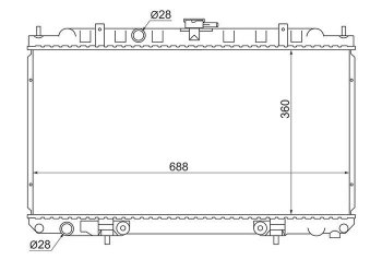 Радиатор двигателя (трубчатый, 1.3/1.8, МКПП/АКПП) SAT Nissan Wingroad 2 Y11 дорестайлинг универсал (1999-2001)