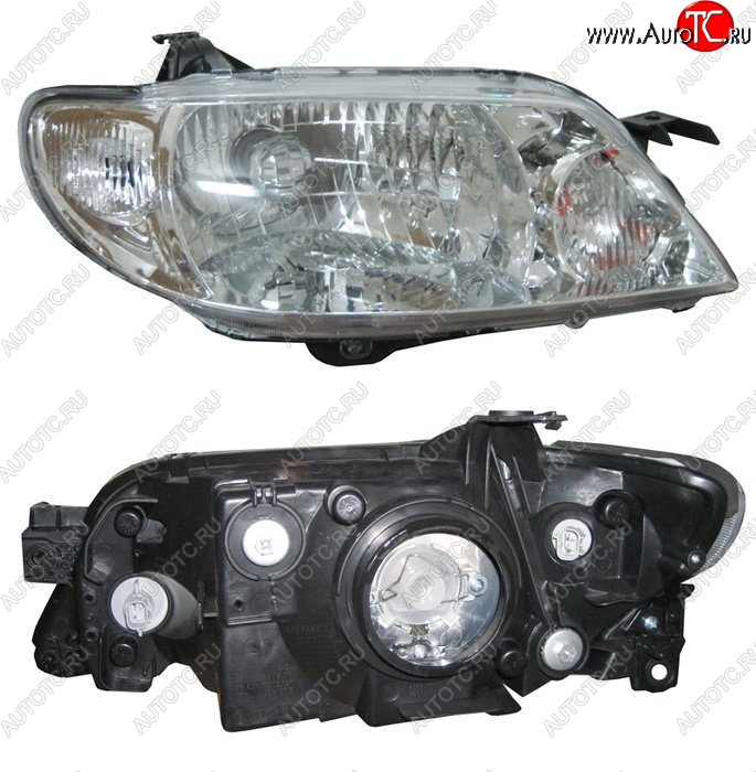 7 749 р. Правая передняя фара SAT (Евросвет)  Mazda 323/Familia  седан (2000-2004) BJ рестайлинг  с доставкой в г. Воронеж