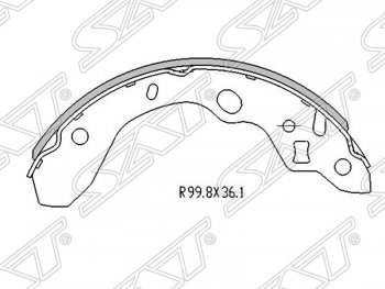 1 049 р. Колодки тормозные задние SAT  Mazda 323/Familia седан BJ дорестайлинг (1998-2000)  с доставкой в г. Воронеж. Увеличить фотографию 1