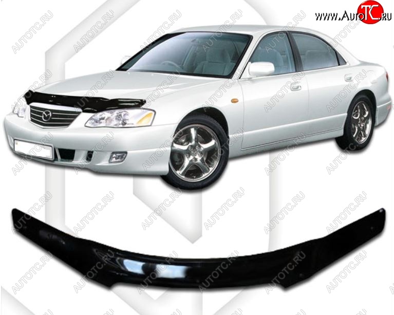 2 159 р. Дефлектор капота CA-Plastic  Mazda Millenia (1992-2003) (Classic черный, Без надписи)  с доставкой в г. Воронеж