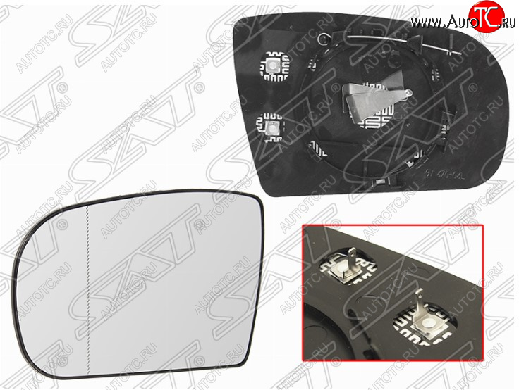 799 р. Левое полотно зеркала SAT (асферическое, с обогревом)  Mercedes-Benz E-Class  W210 (1996-2003) дорестайлинг универсал, седан рестайлинг, универсал рестайлинг  с доставкой в г. Воронеж