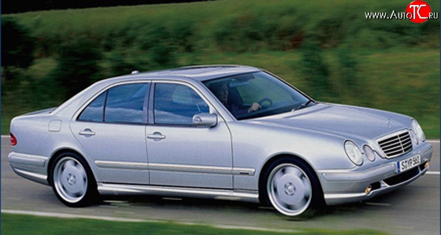 8 149 р. Пороги накладки AMG E55 Mercedes-Benz E-Class W210 дорестайлинг седан (1996-1999) (Неокрашенные)  с доставкой в г. Воронеж