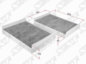 559 р. Фильтр салонный SAT (комплект, угольный, 263х183х45/29 mm)  Mercedes-Benz CL class  C216 - S class  W221  с доставкой в г. Воронеж. Увеличить фотографию 1