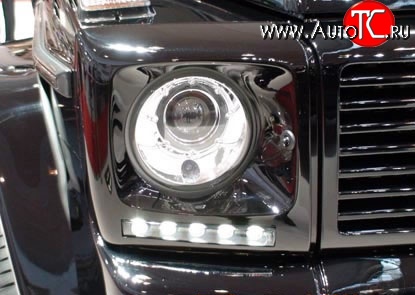 8 149 р. Передние вставки для головной оптики Sport Mercedes-Benz G class W463 5 дв. дорестайлинг (1989-1994) (Без дневных ходовых огней)  с доставкой в г. Воронеж