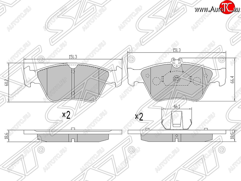 1 479 р. Колодки тормозные передние SAT  Mercedes-Benz C-Class  W202 - E-Class  W210  с доставкой в г. Воронеж