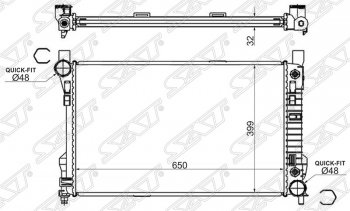 Радиатор двигателя (трубчатый, МКПП/АКПП) SAT Mercedes-Benz CLK class W209 (2003-2010)