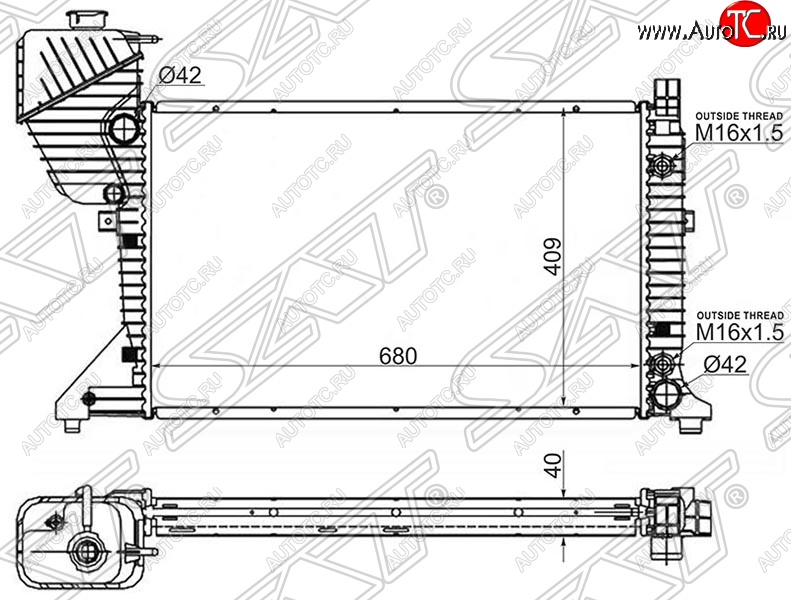 8 999 р. Радиатор двигателя SAT (трубчатый, АКПП) Mercedes-Benz Sprinter W906 рестайлинг (2014-2018)  с доставкой в г. Воронеж