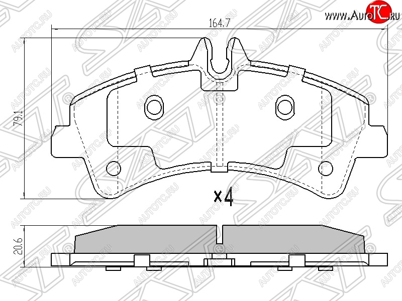 1 439 р. Колодки тормозные задние SAT Mercedes-Benz Sprinter W906 (2006-2013)  с доставкой в г. Воронеж