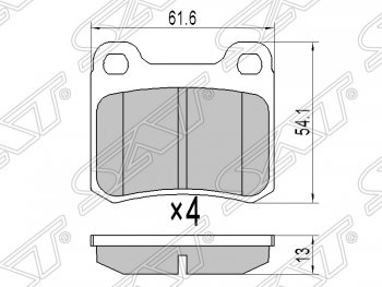 579 р. Колодки тормозные задние SAT Mercedes-Benz C-Class W202 дорестайлинг седан (1993-1997)  с доставкой в г. Воронеж. Увеличить фотографию 1