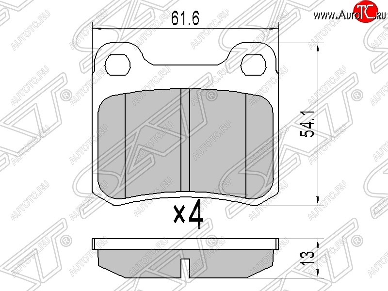 579 р. Колодки тормозные задние SAT Mercedes-Benz C-Class W202 дорестайлинг седан (1993-1997)  с доставкой в г. Воронеж