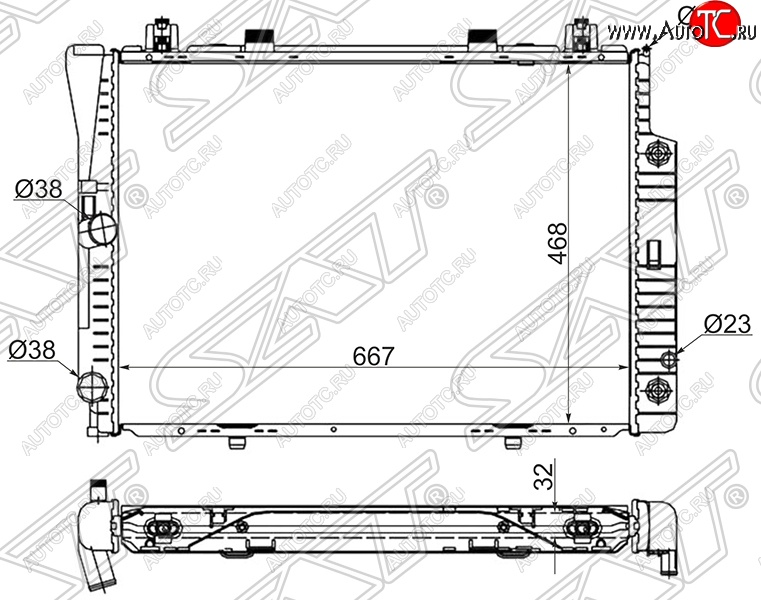 10 399 р. Радиатор двигателя SAT (пластинчатый, 2.8/3.0/3.2, МКПП/АКПП)  Mercedes-Benz S class  W140 (1991-1998) Седан  с доставкой в г. Воронеж