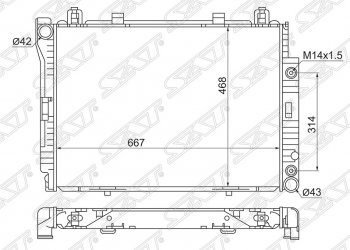 12 299 р. Радиатор двигателя SAT (пластинчатый, 3.0TD/3.5TD, МКПП/АКПП) Mercedes-Benz S class W140 Седан (1991-1998)  с доставкой в г. Воронеж. Увеличить фотографию 1