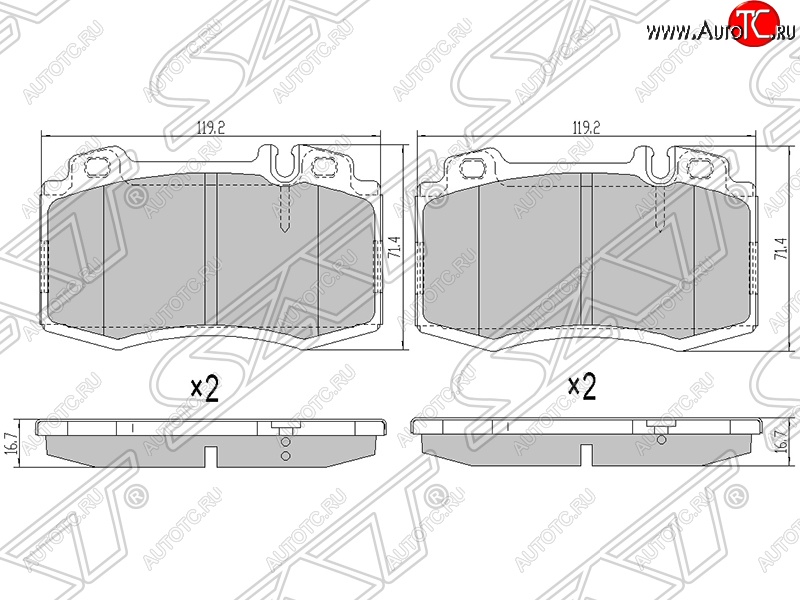 1 469 р. Колодки тормозные SAT (передние)  Mercedes-Benz ML class  W163 (1997-2001) дорестайлинг  с доставкой в г. Воронеж