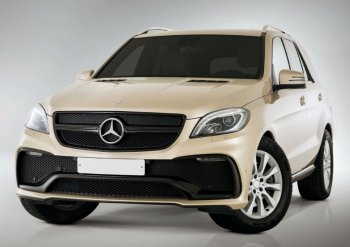 33 799 р. Передний бампер Yurol  Mercedes-Benz ML class  W166 (2011-2015) (Неокрашенный)  с доставкой в г. Воронеж. Увеличить фотографию 2