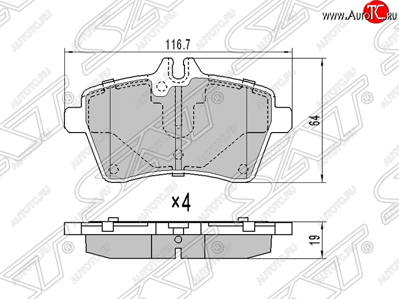 1 059 р. Колодки тормозные SAT (передние) Mercedes-Benz A class W169 дорестайлинг, хэтчбэк 5 дв. (2005-2008)  с доставкой в г. Воронеж