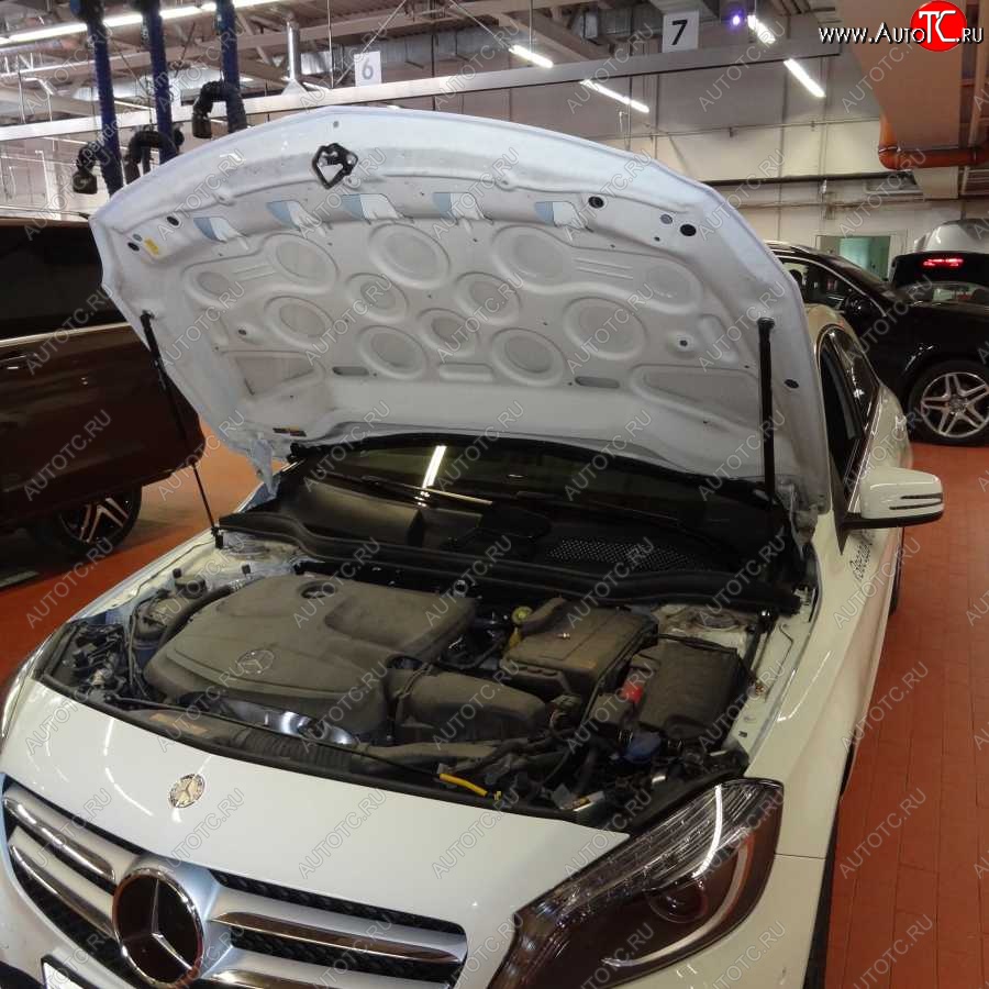 2 749 р. Упоры капота Russtal Mercedes-Benz A class W176 дорестайлинг, хэтчбэк 5 дв. (2012-2015)  с доставкой в г. Воронеж
