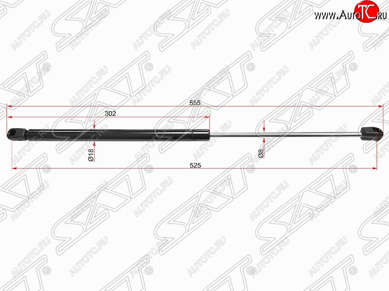 499 р. Левый газовый упор крышки багажника SAT  Mercedes-Benz A class  W176 (2012-2015) дорестайлинг, хэтчбэк 5 дв.  с доставкой в г. Воронеж