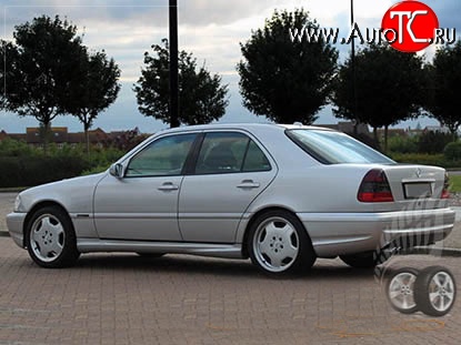8 299 р. Пороги накладки AMG Mercedes-Benz C-Class W202 дорестайлинг седан (1993-1997) (Неокрашенные)  с доставкой в г. Воронеж
