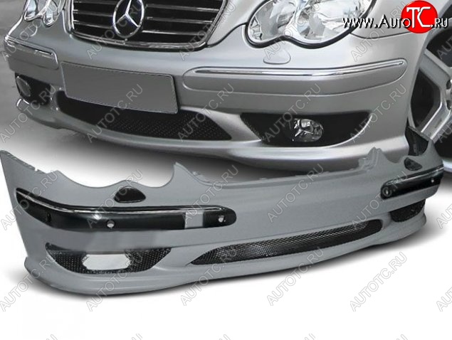 32 499 р. Передний бампер AMG Style Mercedes-Benz C-Class W203 дорестайлинг седан (2000-2004) (Неокрашенный)  с доставкой в г. Воронеж
