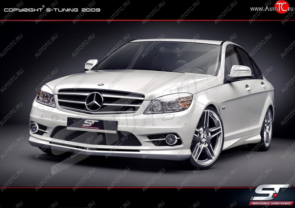 25 899 р. Передний бампер Wild Mercedes-Benz C-Class W204 дорестайлинг седан (2007-2011)  с доставкой в г. Воронеж