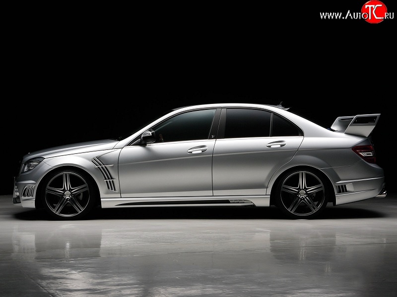 12 599 р. Пороги накладки WALD Mercedes-Benz C-Class W204 дорестайлинг седан (2007-2011) (Неокрашенные)  с доставкой в г. Воронеж