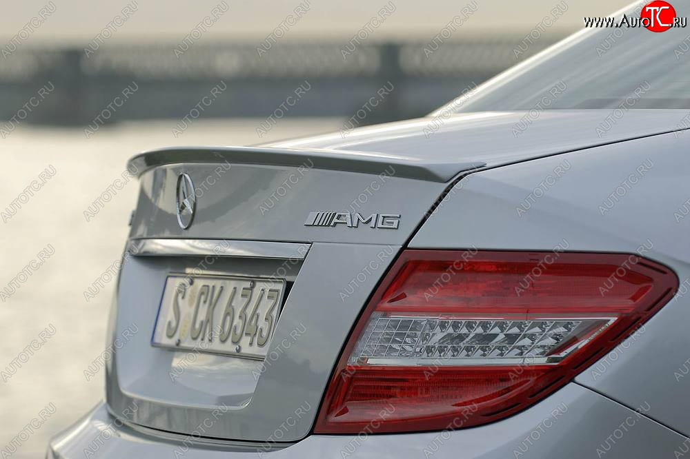 3 499 р. Спойлер багажника AMG Mercedes-Benz C-Class W204 дорестайлинг седан (2007-2011) (Неокрашенный)  с доставкой в г. Воронеж