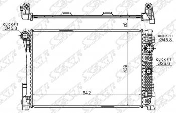 8 349 р. Радиатор двигателя SAT (пластинчатый, 1.8/2.0D/2.2D/3.5G/2.8/3.5, МКПП/АКПП) Mercedes-Benz C-Class W204 дорестайлинг седан (2007-2011)  с доставкой в г. Воронеж. Увеличить фотографию 1