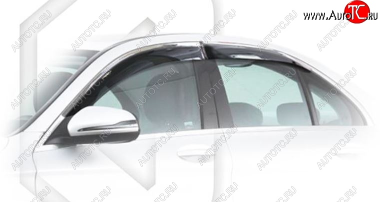 2 099 р. Дефлектора окон CA-Plastic Mercedes-Benz C-Class W205 дорестайлинг седан (2015-2018) (Classic полупрозрачный, Без хром.молдинга)  с доставкой в г. Воронеж