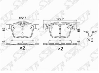 1 029 р. Комплект задних тормозных колодок SAT  Mercedes-Benz C-Class  W205 (2015-2018) дорестайлинг седан  с доставкой в г. Воронеж. Увеличить фотографию 1