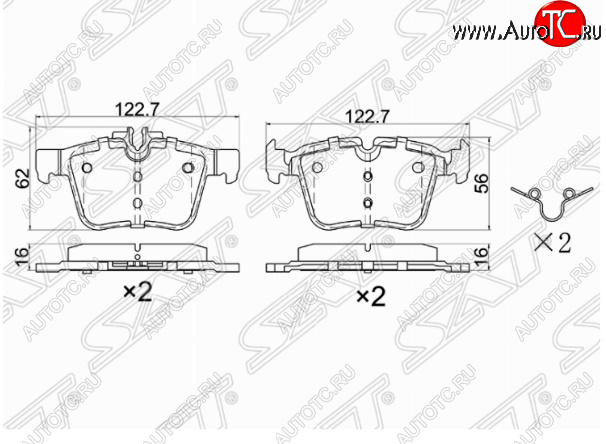 1 029 р. Комплект задних тормозных колодок SAT  Mercedes-Benz C-Class  W205 (2015-2018) дорестайлинг седан  с доставкой в г. Воронеж