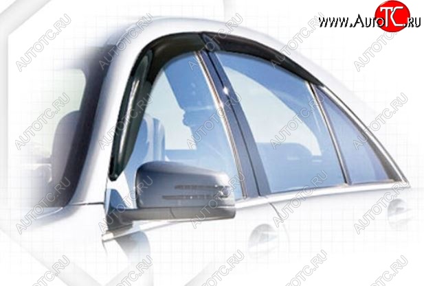 2 079 р. Дефлектора окон (Long) CA-Plastiс  Mercedes-Benz S class  W221 (2006-2013) (Classic полупрозрачный, Без хром.молдинга)  с доставкой в г. Воронеж