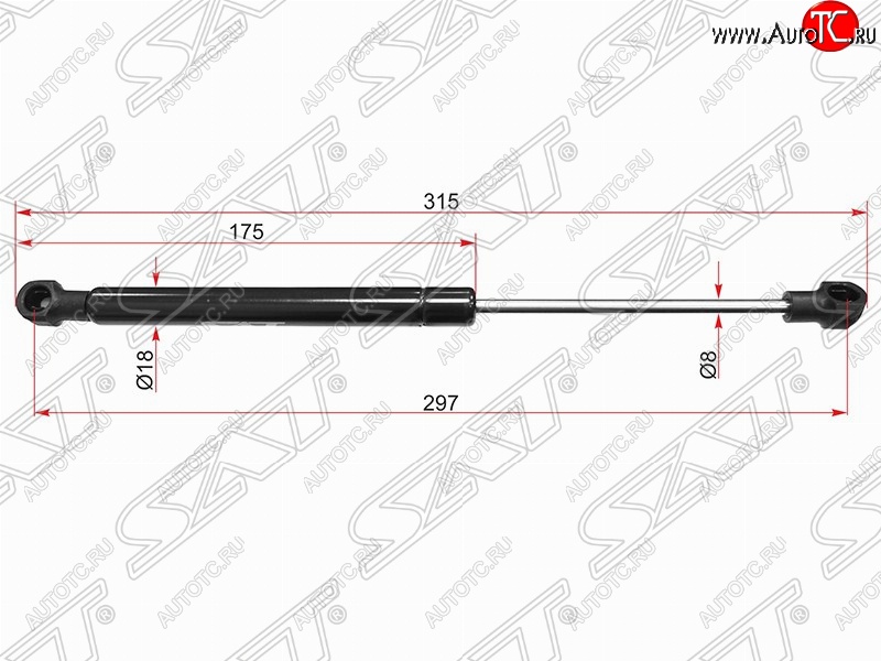 399 р. Упор крышки багажника SAT (газовый)  Mercedes-Benz S class  W221 (2006-2013)  с доставкой в г. Воронеж