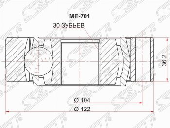 2 499 р. Шрус (внутренний) SAT (30*122 мм)  Mercedes-Benz Vito  W638 (1996-2003)  с доставкой в г. Воронеж. Увеличить фотографию 1