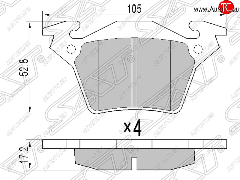 679 р. Колодки тормозные SAT (задние) Mercedes-Benz Vito W638 (1996-2003)  с доставкой в г. Воронеж