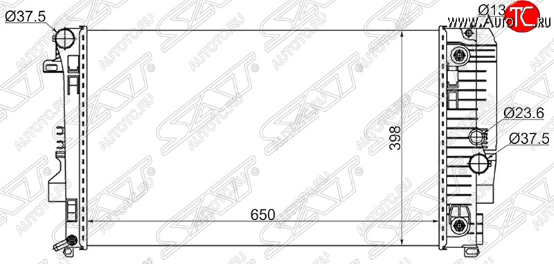 8 849 р. Радиатор двигателя (пластинчатый, 2.0D/2.2D/3.2/3.5, МКПП/АКПП) SAT Mercedes-Benz Vito W639 дорестайлинг (2003-2010)  с доставкой в г. Воронеж