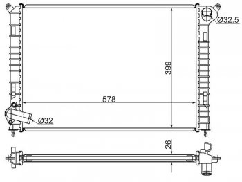 9 949 р. Радиатор двигателя (пластинчатый, МКПП) SAT Mini Cooper 2 (2001-2006)  с доставкой в г. Воронеж. Увеличить фотографию 1