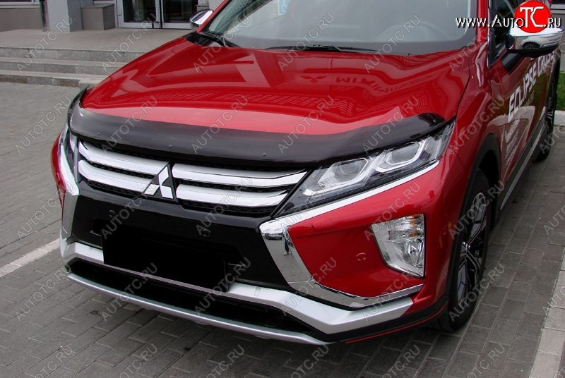 3 299 р. Дефлектор капота SIM Mitsubishi Eclipse Cross GK дорестайлинг (2017-2021)  с доставкой в г. Воронеж