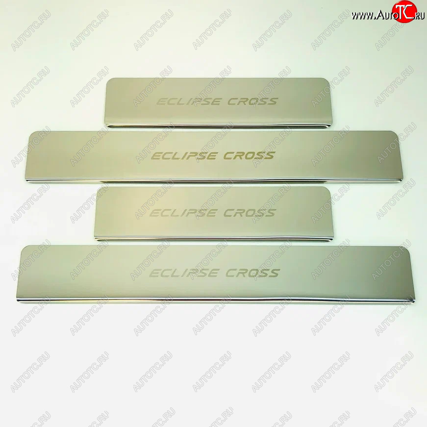 2 179 р. Накладки порожков салона INOX Mitsubishi Eclipse Cross GK дорестайлинг (2017-2021) (Нержавеющая сталь)  с доставкой в г. Воронеж