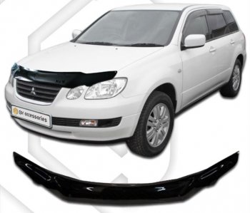 2 079 р. Дефлектор капота CA-Plastic Mitsubishi Airtek (2001-2008) (серия Classic черный)  с доставкой в г. Воронеж. Увеличить фотографию 2