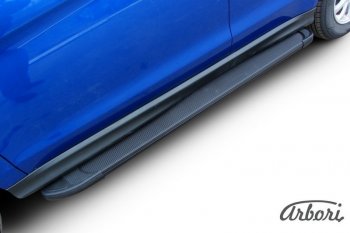 11 609 р. Порожки для ног Arbori Optima Black Mitsubishi ASX 1-ый рестайлинг (2013-2016)  с доставкой в г. Воронеж. Увеличить фотографию 2