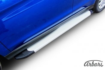 10 979 р. Порожки для ног Arbori Optima Silver Mitsubishi ASX 1-ый рестайлинг (2013-2016)  с доставкой в г. Воронеж. Увеличить фотографию 2