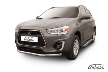 Защита переднего бампера Arbori (нержавейка, 1 труба d57 mm). Mitsubishi ASX (2013-2016) 1-ый рестайлинг